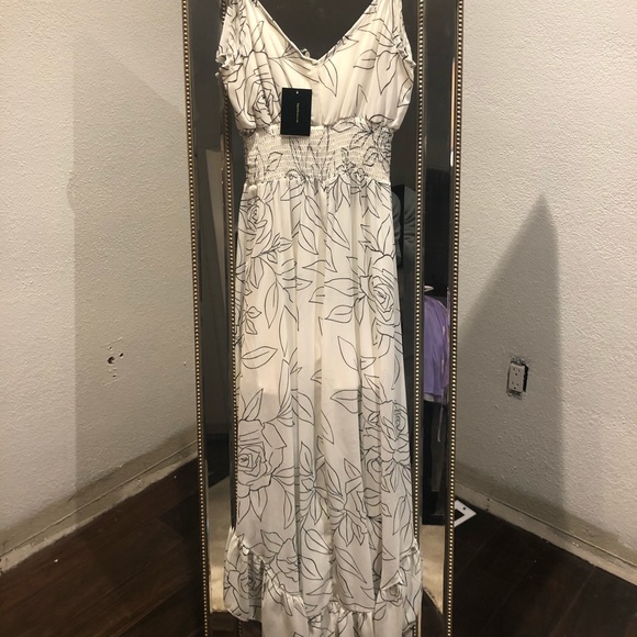 Sheer Hi-Lo dress black/white New - Picture 2 of 3